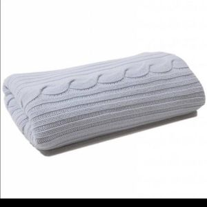 Rani Aravella Loro Piana Yarn 100% Cashmere Throw Blanket 50" X 78" Light Gray